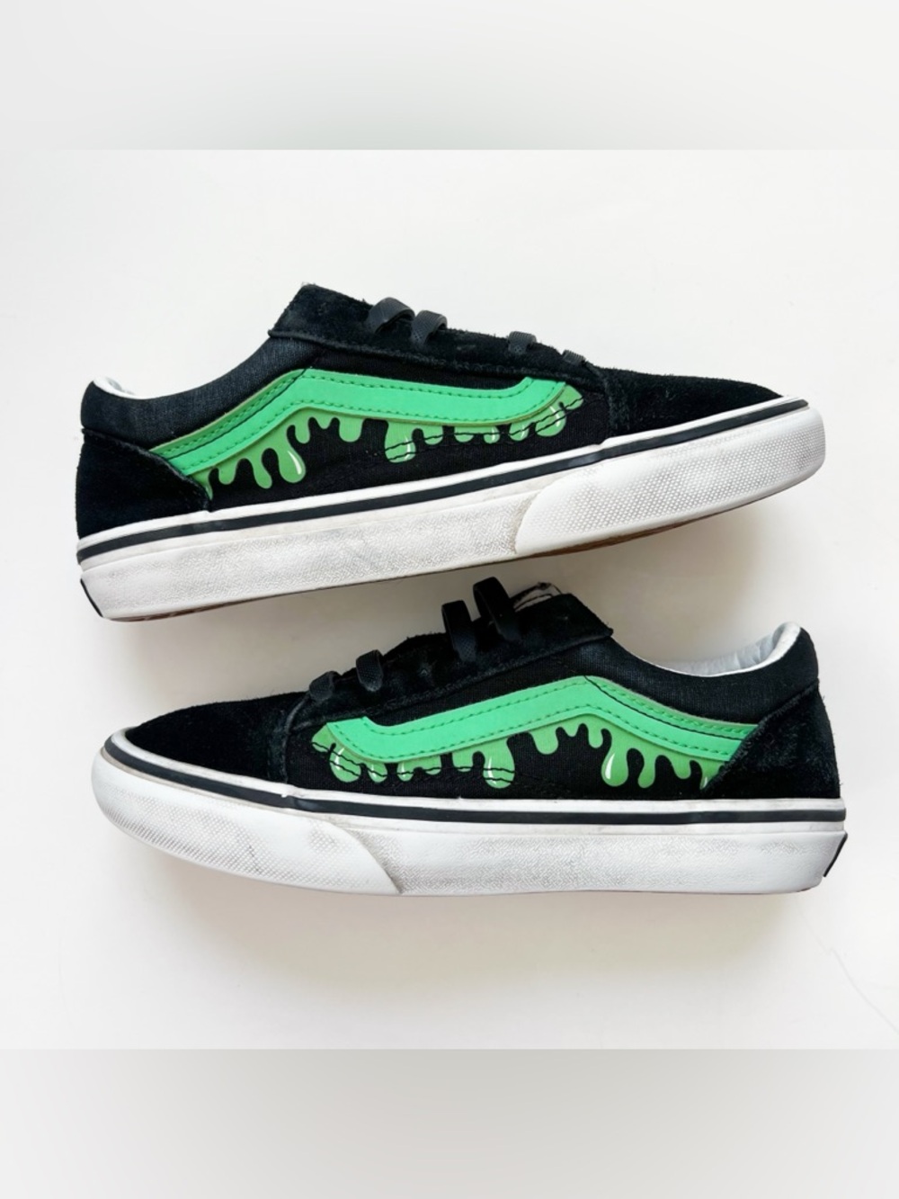 VANS Kids Green Slime Old Skool Skate Shoes Size 3